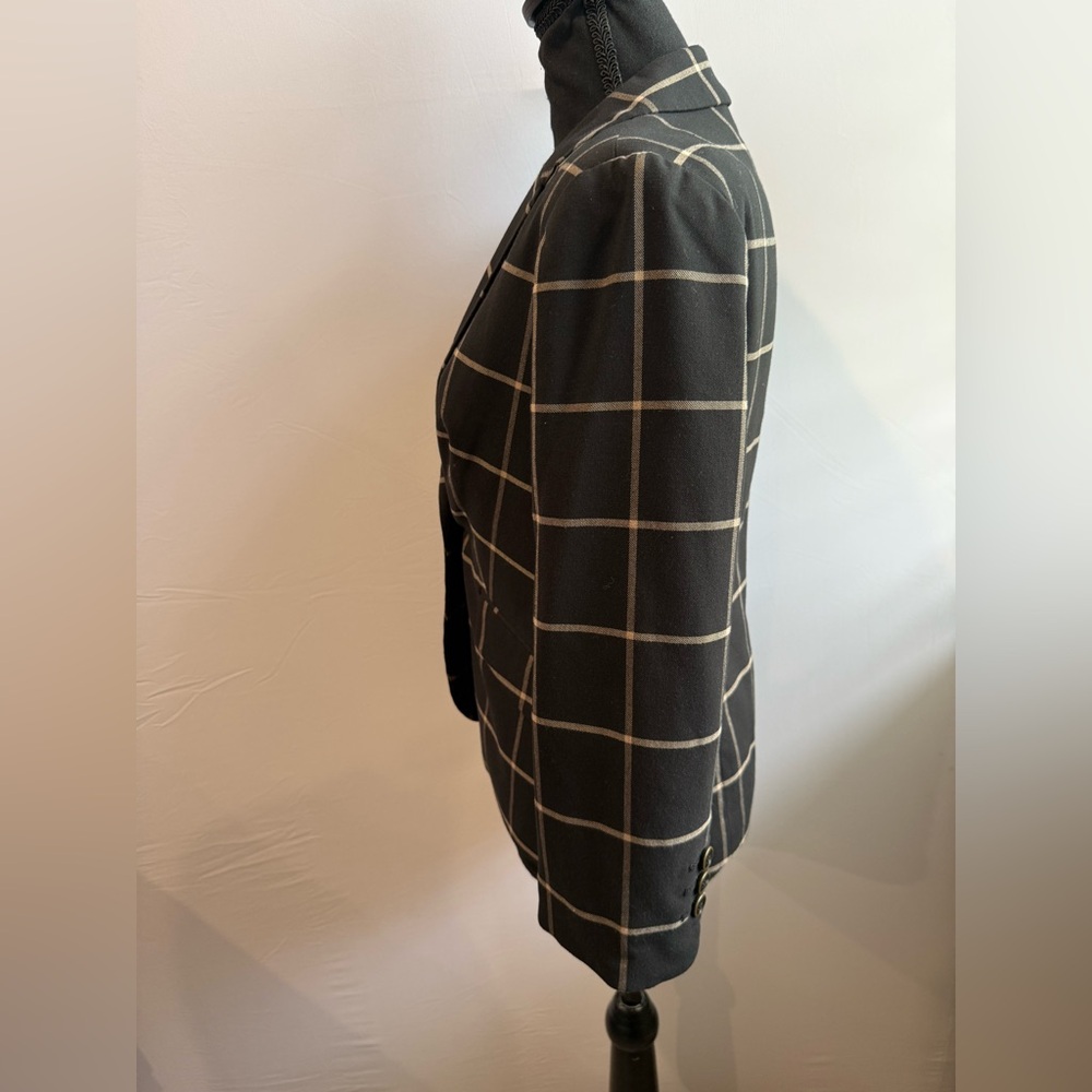 The Limited Black Blazer with Brown Grid Pattern - Picture 3 of 5